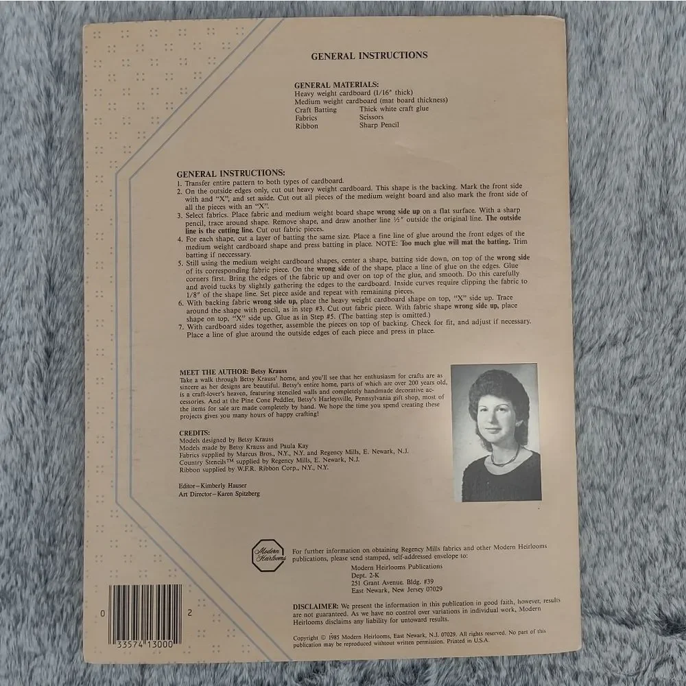 Modern Heirlooms Patches of‎ Country 1985 2 Pages of Full Size Patterns Cottage